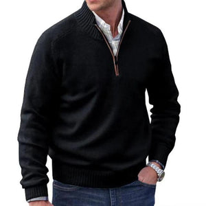 Men Solid Pullover Business Sweatshirt