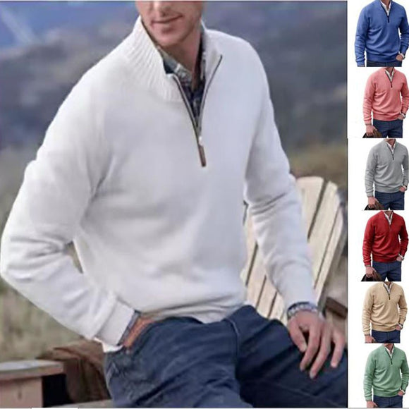 Men Solid Pullover Business Sweatshirt