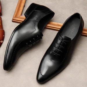 Men Calf Leather Brogue Dress Shoes