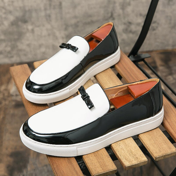 Men Patent Leather Slip-On Loafers