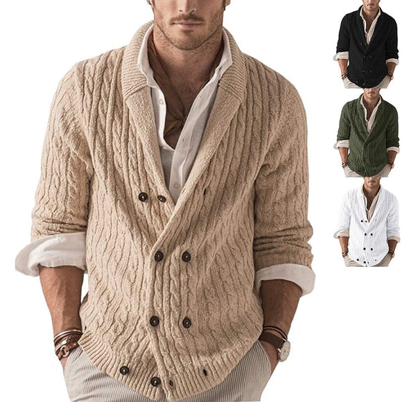 Man Fashion Striped Knitted Cardigan