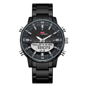 Men Clock Dual Display Wristwatch Watch