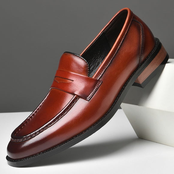 Men Leather Flat Dress Shoes