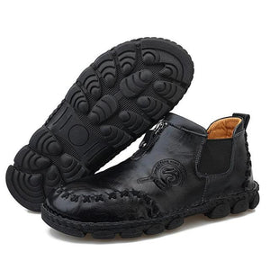 Men Casual Cowhide Leather Boots