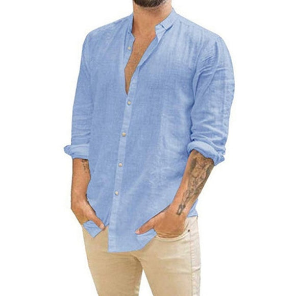 Men Long Sleeve Beach Shirt