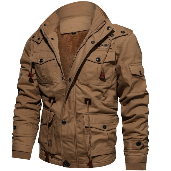 Men Fleece Inner Thick Warm Casual Jacket