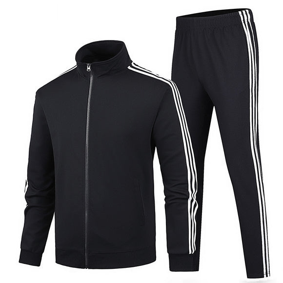 Men 2-piece sports suit jacket + pants striped
