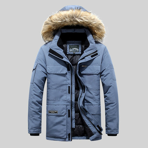 Men Casual Mid-Long Winter Jacket