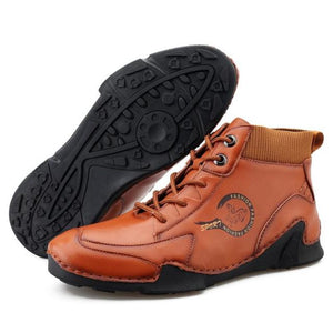 Men Casual Leather Vintage Ankle Boots