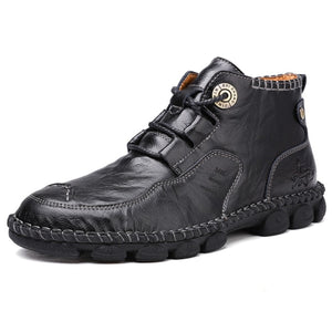 Men Winter Leather Ankle Boots