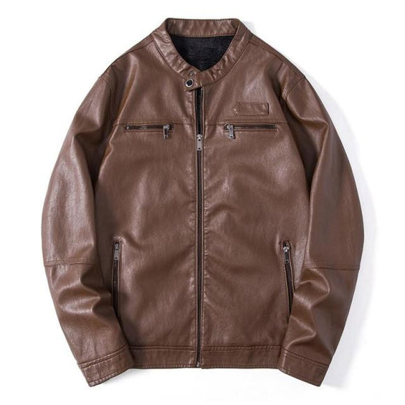 New Casual Men Bomber PU Leather Jackets  ( 💥Over $89+ ,Code SAVE10🛒)