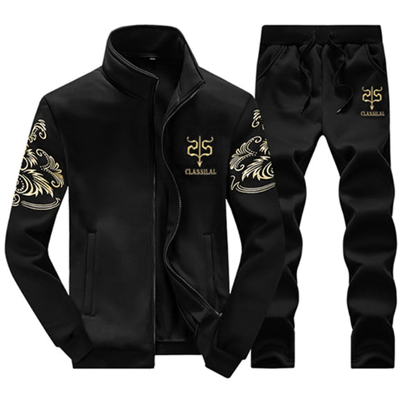 New Men Letter Print Causal Tracksuits