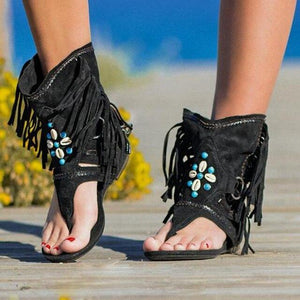 Women's Retro Tassels Outdoor Beach Sandals( 💥Over $89+ ,Code SAVE10🛒)