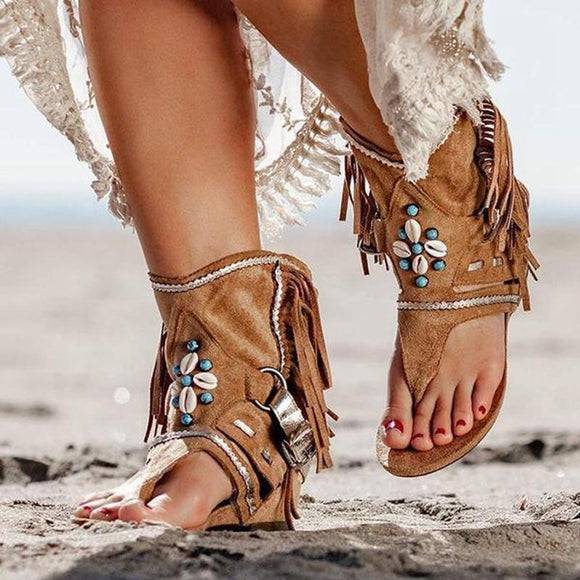 Women's Retro Tassels Outdoor Beach Sandals( 💥Over $89+ ,Code SAVE10🛒)