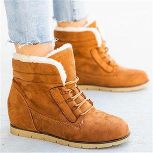 Women Warm Plush Lace Up Boots  ( 💥Over $89+ ,Code SAVE10🛒)
