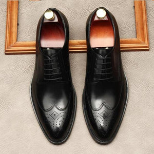 Men Brogue Genuine Leather Oxford Shoes