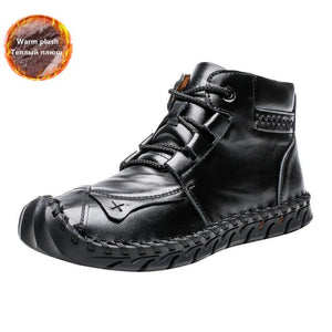 Men Lace-up Leather Ankle Boots