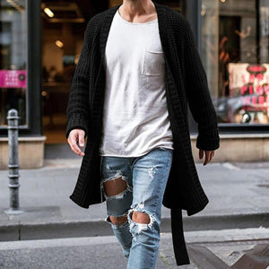New Men Cardigan Solid Long Sweater ( 💥Over $89+ ,Code SAVE10🛒)
