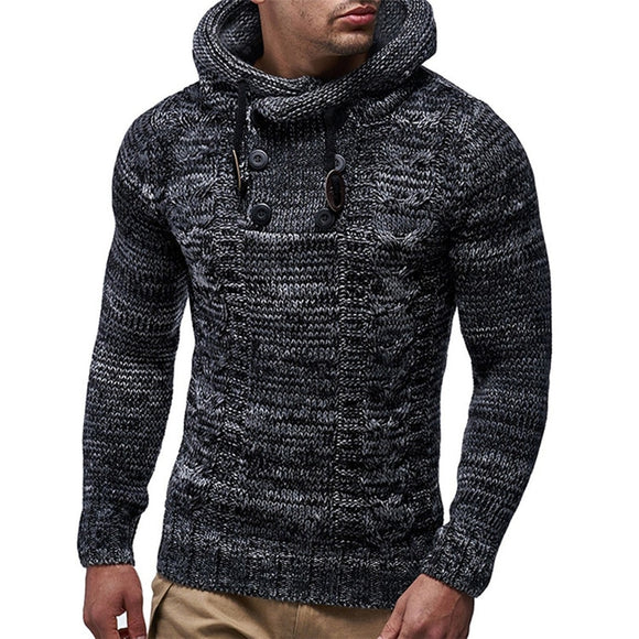 New Men's Hooded Knitted Sweatshirt