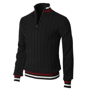 New British-style Color-block Zipper Sweaters