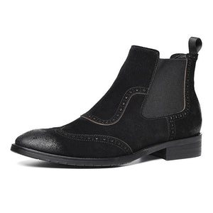 Men Cow Suede Leather Chelsea Boots