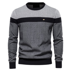Men Spliced Cotton Casual O-neck Sweaters ( 💥Over $99+ ,Code SAVE10🛒)