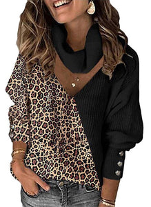 Women Leopard Pullover Sweaters