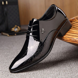 Men Pointed Toe Leather Dress Shoes
