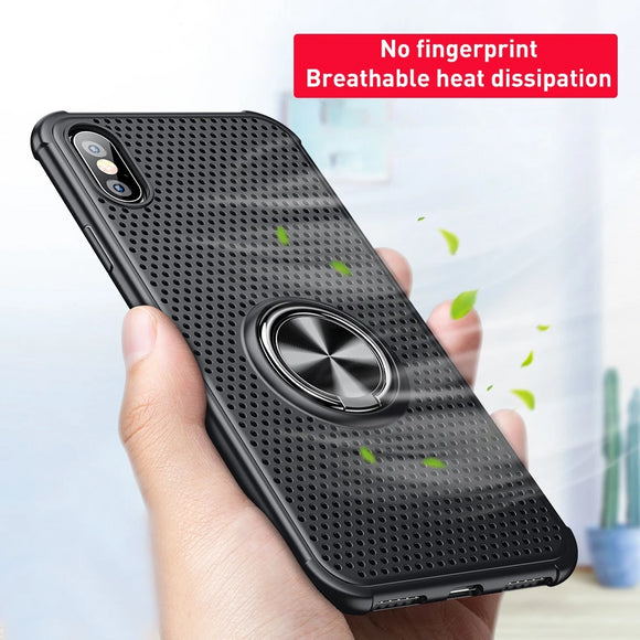 Heat Dissipation Silicone Soft Case With Free Ring For iPhone Series
