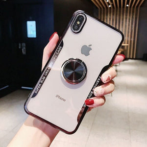 Plating Metal Ring Holder Soft TPU Magnet Case For iPhone 7 8 Plus X XS XR XS Max(BUY 2 GET 5% OFF,BUY 3 GET 10% OFF)