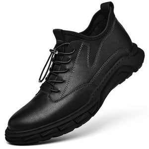 Men Leather Flats Soft Rubber Shoes
