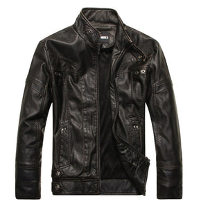 Men Leather Windproof Jacket