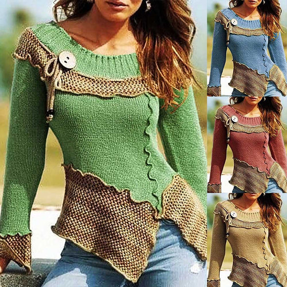 Women Button Long Sleeve Knitted Sweaters