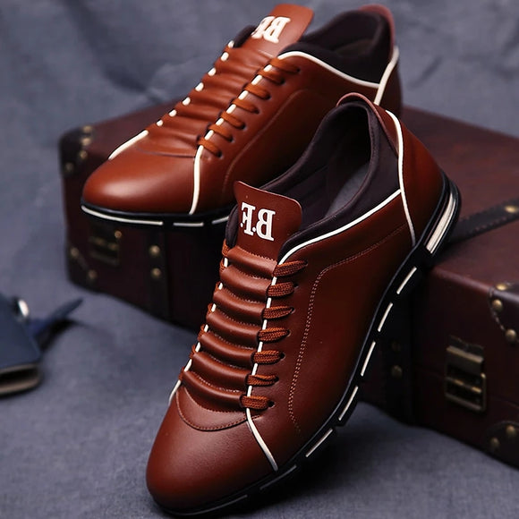 Men Leather Casual Lace-up Loafers