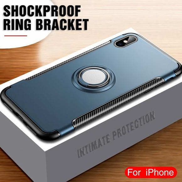 Luxury Car Magnetic Ring Shockproof Case For iPhone XR XS Max X 8
