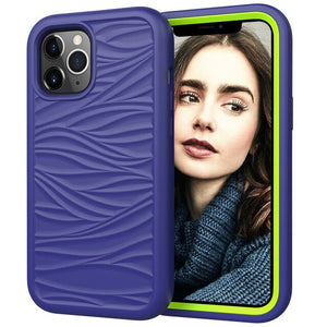 Shockproof Wave Texture Phone Case For iPhone 12 12 Pro Armor Bumper 360 Full Protection Cover