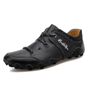 Men Leather Lace-up Driving Shoes