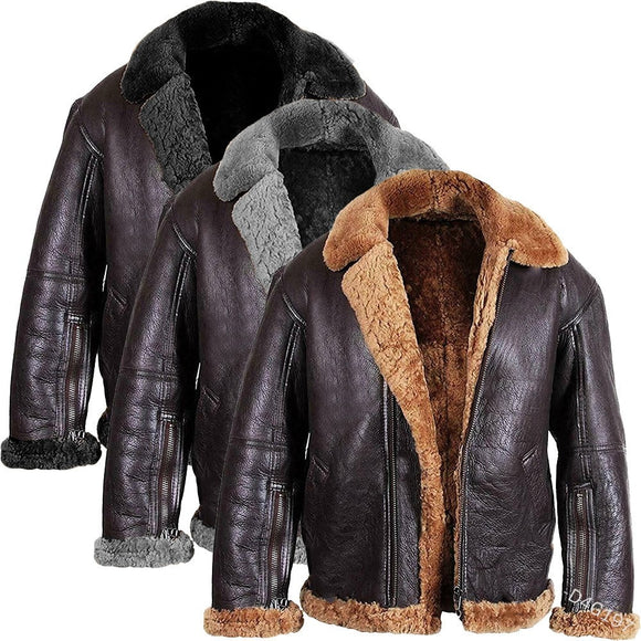 Streetwear Men Fur Coat PU Leather Jacket ( 💥 $10 OFF OVER $89 🛒)