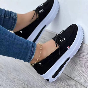 Women Lace-up Thick Bottom Loafers