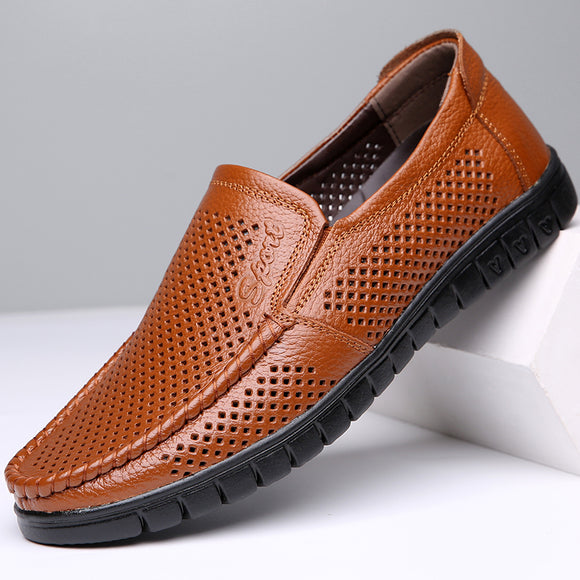 Summer Men Leather Soft Loafers