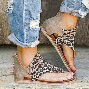Women Zippers Flip Flops Leopard Sandals ( 💥Over $89+ ,Code SAVE10🛒)