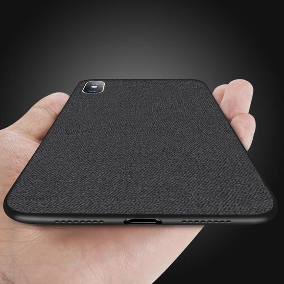 Luxury Ultra-thin Soft Silicone Cloth Texture Phone Case For iPhone X Xs Xr Xs Max 6 6s 7 8 Plus