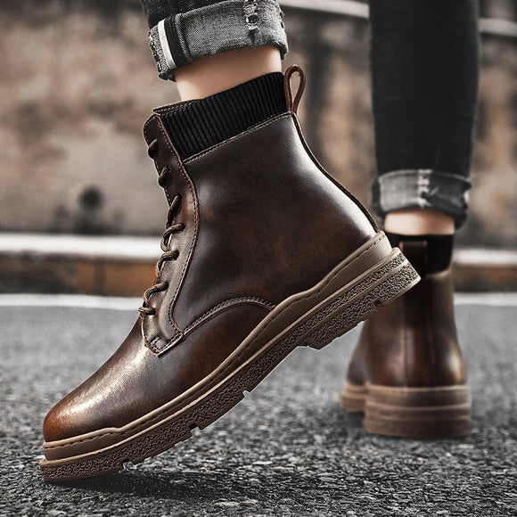 Men Genuine Leather Ankle Boots