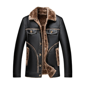 Men‘s Vintage Style Leather Fur Lined Warm Jacket ( 💥 $10 OFF OVER $89 🛒)