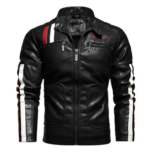Men's Leather Motorcycle Embroidery Bomber Jacke( 💥 $10 OFF OVER $89 🛒)