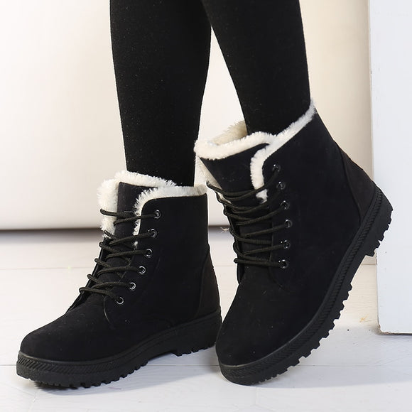 Women Winter Ankle Heels Boots