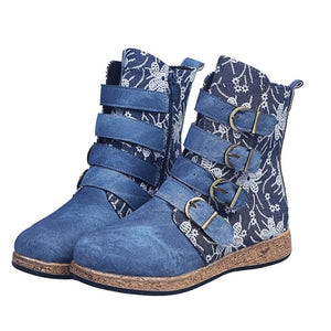 Women Vintage Printed Leather Boots  ( 💥Over $89+ ,Code SAVE10🛒)