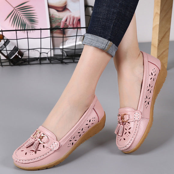 Women Genuine Leather Low Heels Loafers