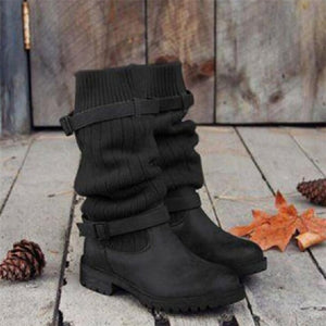 Women Leather Mid Calf Boots