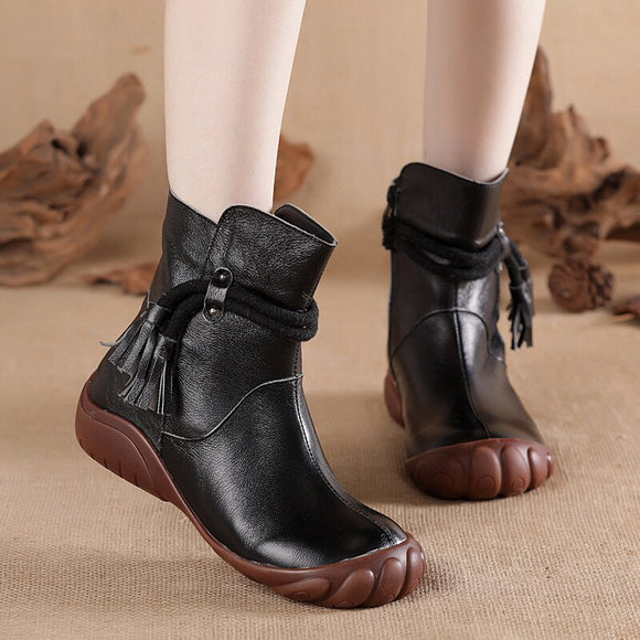 Women Leather Short Boots
